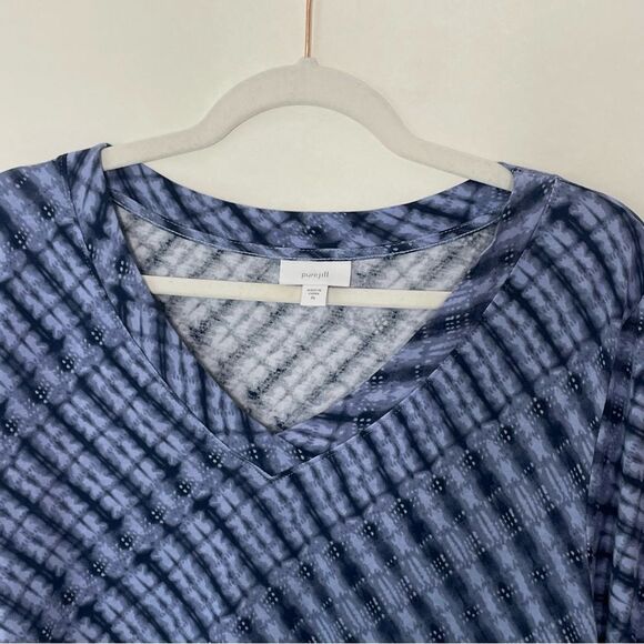 Pure Jill by J. Jill Cotton Modal Long SLeeve Tunic Blue White XL #AG - Picture 3 of 8